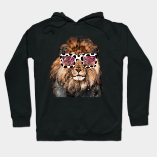 hipster Lion Enjoying Music Hoodie